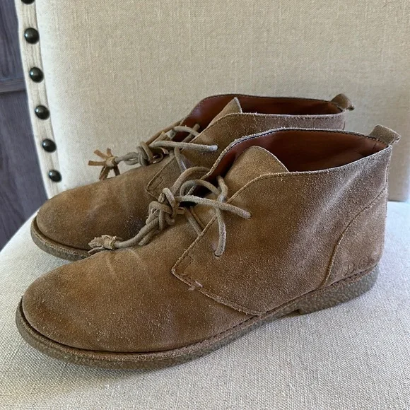 Lucky Brand Tan Chukka Boots Lucky Brand Leather Tan Brown Lace Up Chukka Ankle Bootie  main image 3